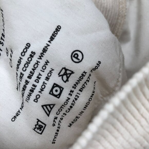 Ann Taylor Easy Straight Corduroy Pants Womens 6P Ivory High Rise Relaxed - Picture 10 of 10